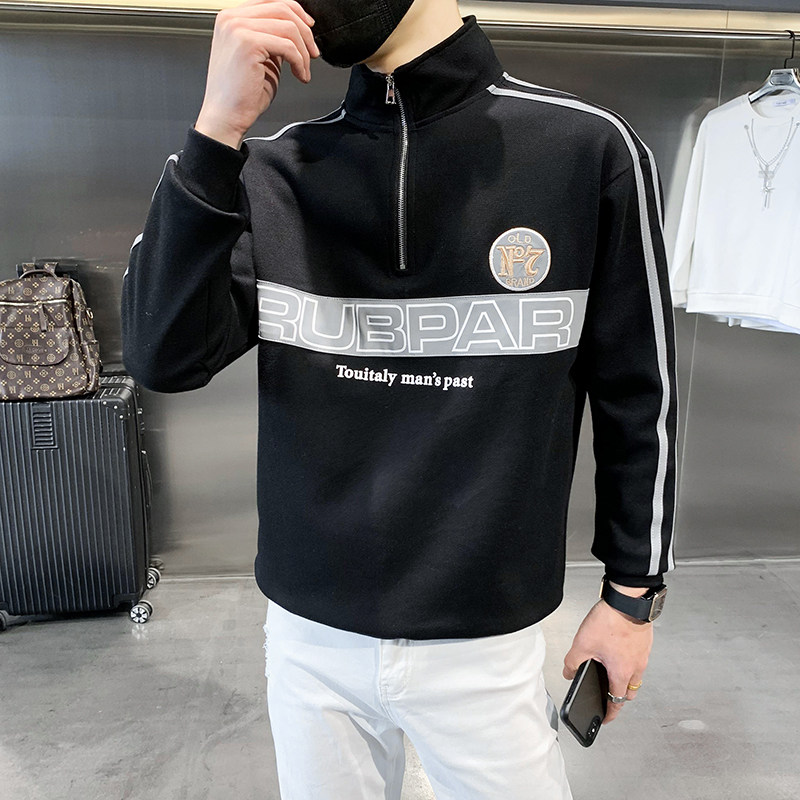 秋冬款翻领社会小伙套头卫衣韩版宽松网红印花男外套Y903,男装卫衣,星座419（原A233）