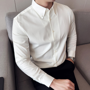 男士秋冬长袖衬衫~潮流牛仔衬衫~时尚尖领纯色衬衣419-M1127-P70图片
