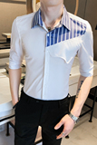 2021春夏男衬衫中袖个性衬衣青年商务衬衫潮流花衬衫时尚D825，男装衬衫，星座419（原A233）