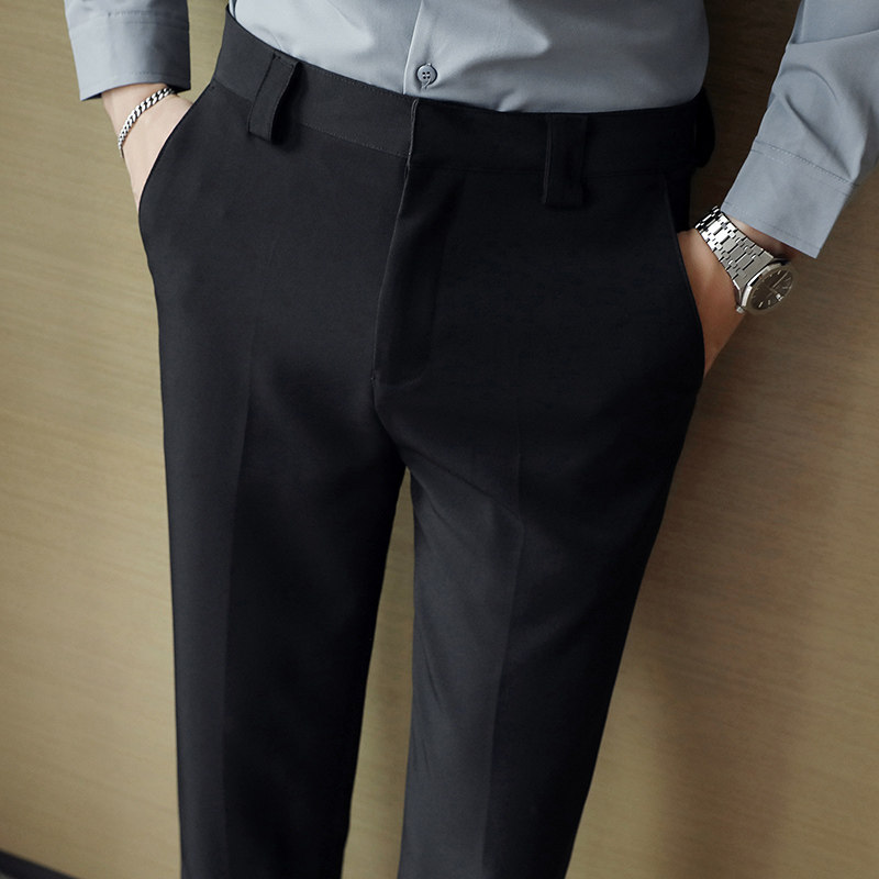 2021秋冬英伦男裤潮流垂感西装裤暗扣商务休闲九分裤A,男装休闲裤,星座419（原A233）