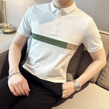 英伦风~春夏男士撞色翻领T恤夏季短袖潮男休闲POLO衫C60036-P65，男装Polo衫，星座419（原A233）