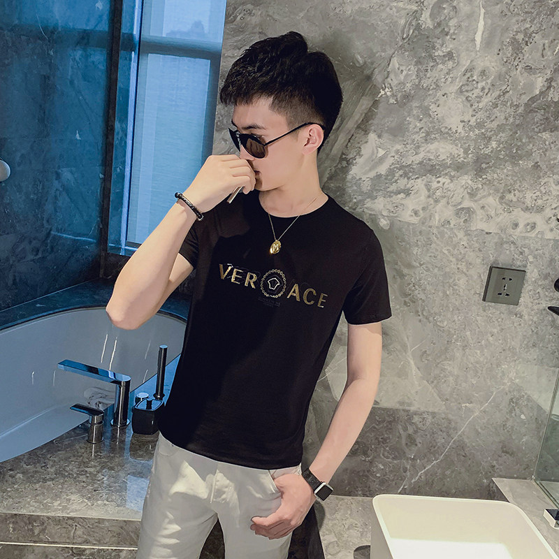 夏季新款社会小伙T恤男短袖ins网红短袖T半袖上衣AB21-P38控价58,男装T恤,星座419（原A233）