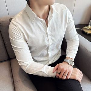 男士四季款长袖衬衫~潮流印花衬衫~时尚花衬衫长袖419-DC105-P59图片