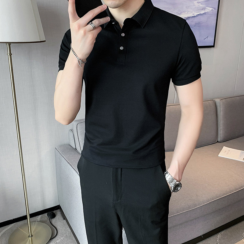 Polo衫纯棉男短袖t恤夏季纯色潮流休闲新款英伦POLO外穿PH02-P50,男装Polo衫,星座419（原A233）