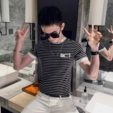 夏季新款社会小伙T恤男短袖ins网红短袖半袖上衣AB32-P35控价55，男装T恤，星座419（原A233）