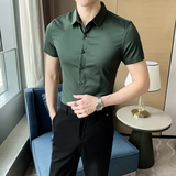 2021春夏男衬衫短袖纯色衬衣青年商务衬衫潮流衬衫时尚D111特，男装衬衫，星座419（原A233）