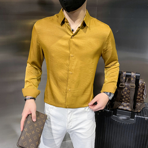 四季款男长袖衬衫社会风多色衬衣修身款纯色衬常年款BF26,男装衬衫,星座419（原A233）