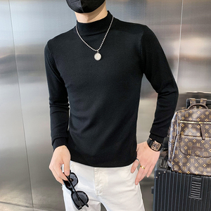 秋冬 男士半高领毛衣打底衫男士修身打底毛衣跑量针织衫S08特图片