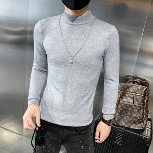秋冬 男士半高领毛衣打底衫男士修身打底毛衣跑量针织衫S08特图片