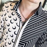 2021春秋衬衫社会男长袖上衣印花男装韩版修身四季潮流衬衣Q607-P55，男装衬衫，星座419（原A233）