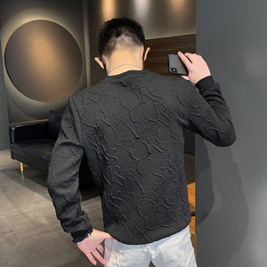 秋冬款圆领社会小伙套头卫衣韩版宽松网红印花男外套Y11图片