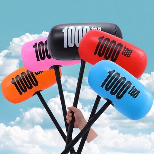 网红充气锤LOGO定制PVC锤子充气黑色千吨硬柄锤婚庆道具亲子互动