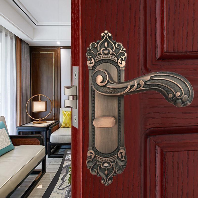 静音房门锁欧式室内卧室门锁单舌家用老式实木门房间卫生间通用型