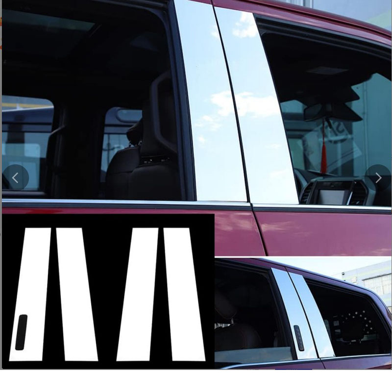 适用福特猛禽F150不锈钢车窗饰条B柱亮条中柱饰板防护亮条护板