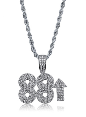 88上升项链男潮微镶潮马思唯嘻哈