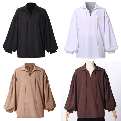 拍摄演出V领衬衫男上衣