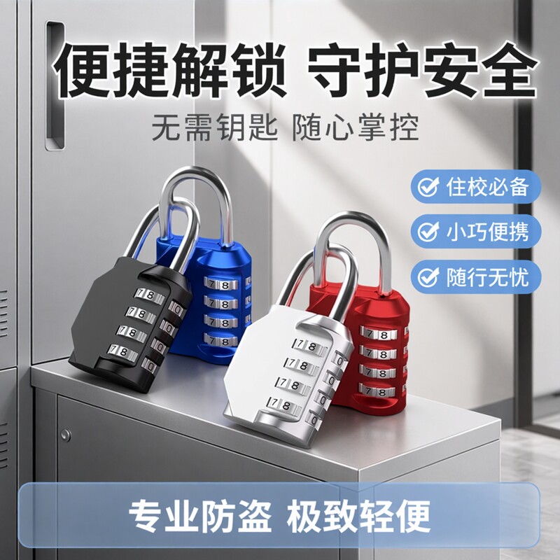 密码锁户外密码挂锁健身房柜子锁工具箱防盗挂锁跨境热卖款神器