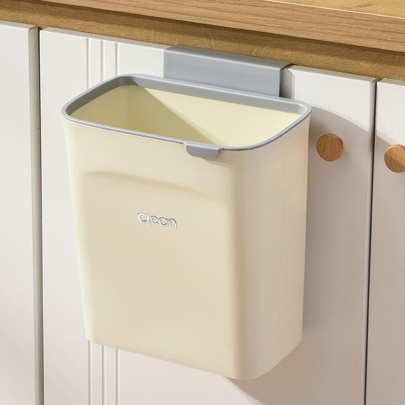 滑盖+掀盖9L壁挂垃圾桶省空间