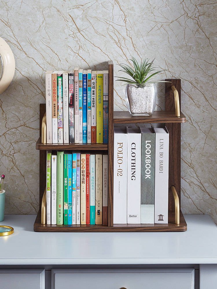 好战友轻奢桌上置物架二层收纳简约木制分层学生办公室桌面小书架