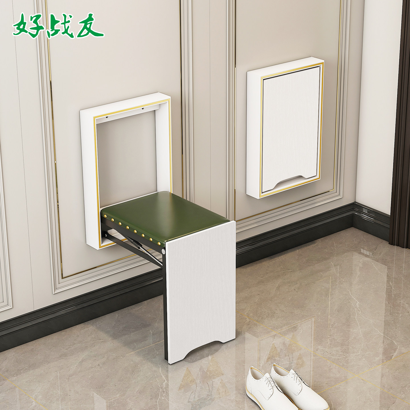 轻奢高级感折叠换鞋凳壁挂式门口家用隐形墙上折叠椅入户门穿鞋凳,住宅家具,折叠凳/马扎,淘宝优惠券,粉丝福利购,淘宝优惠卷