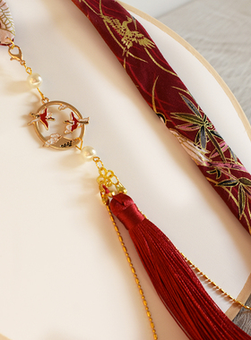 古风流苏发带高马尾日常古装头饰汉服束发飘丝带宋制超仙发光发饰