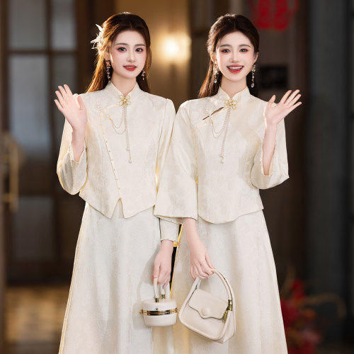 新中式伴娘服女2026新款夏季大码胖mm姐妹团高级感伴娘裙平时可穿