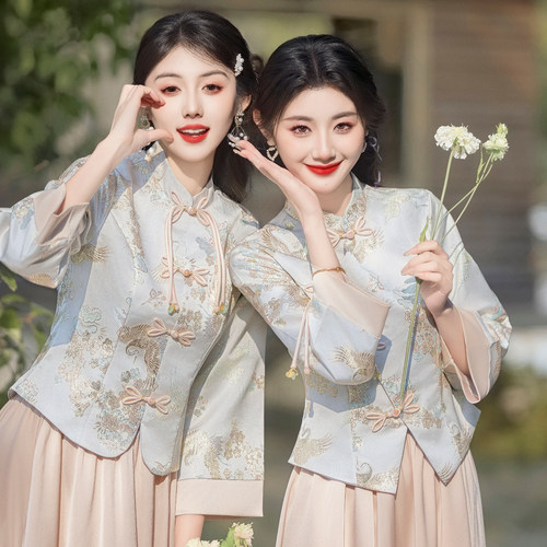 中式伴娘服姐妹团礼服小众高级