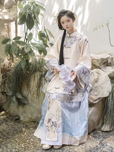 【汉锦记】出租 川黛花香水仙清汉女精致重工立领旗袍马面裙套装