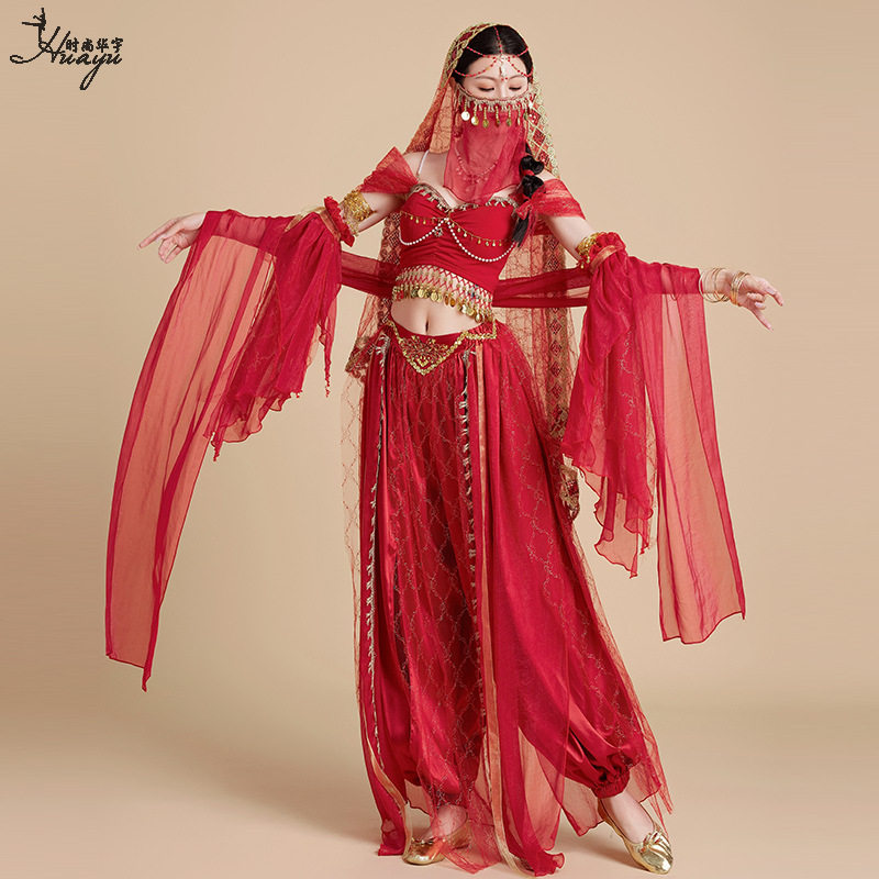 异域风情穿搭服装印度西域舞姬古装敦煌舞蹈演出服女成人套装