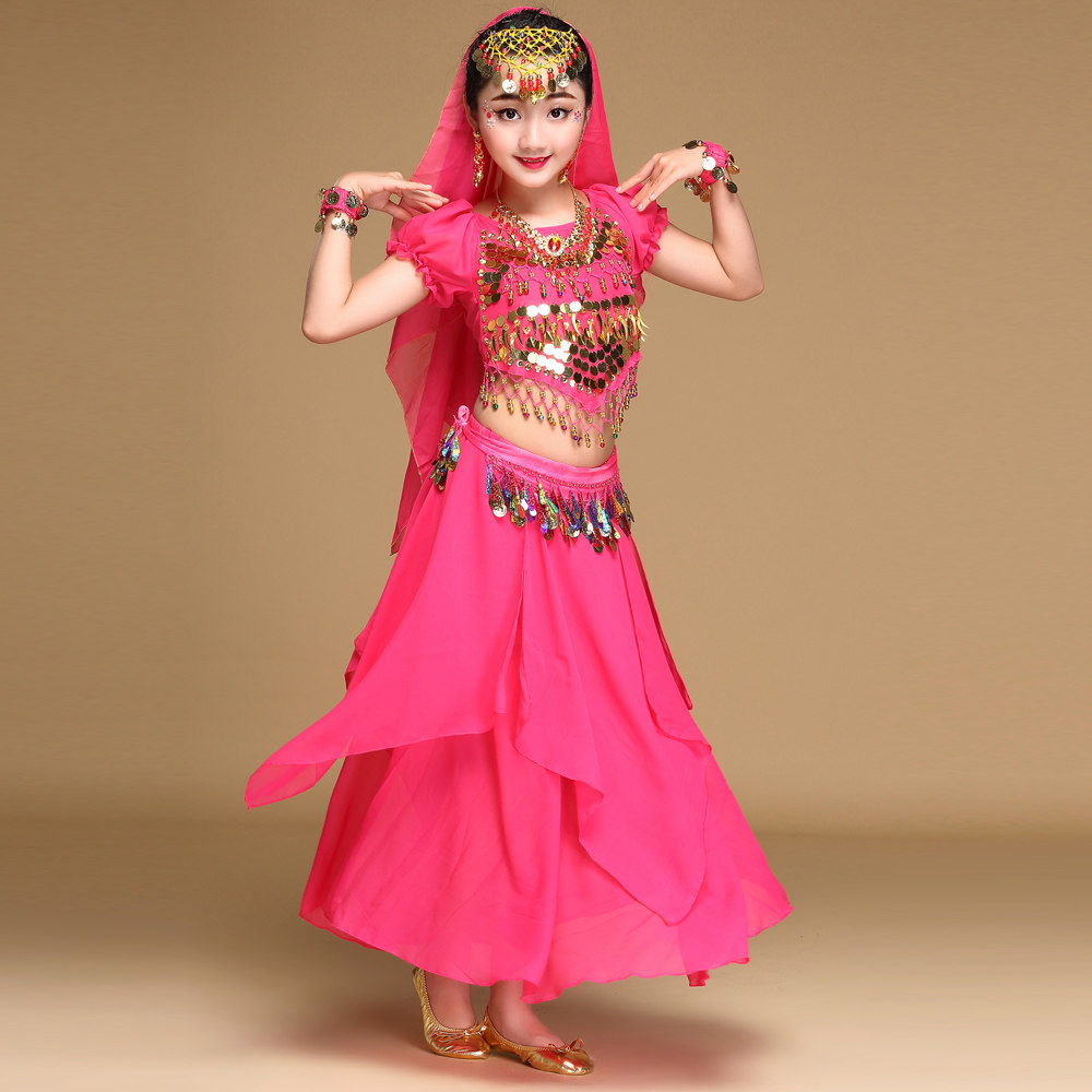 印度舞蹈服装女儿童肚皮舞幼儿园表演天竺少儿新疆演出服女童裙装