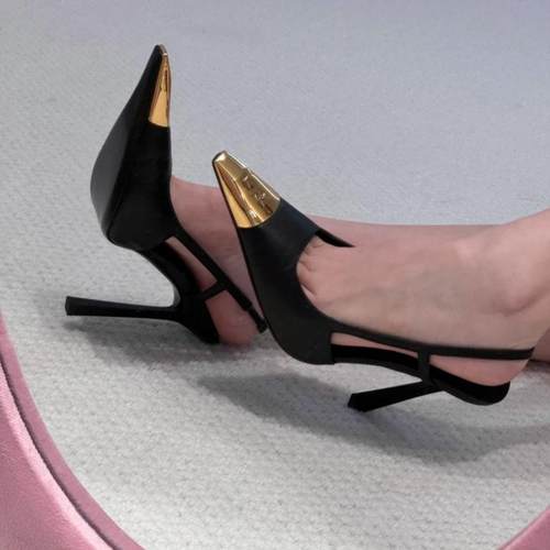 御姐朴彩英同款金属铁头高跟鞋女