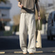 男女款 春季 抽绳工装 休闲裤 美式 高街潮流速干拼接褶皱设计感弯刀裤