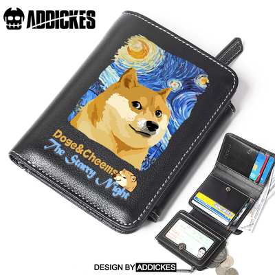 梵高星空联名Doge神烦狗柴犬钱包