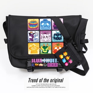 日系游戏潮牌Blox fruits周边斜挎包男学生大容量单肩包上课通勤