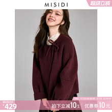 赫本风双面呢红色大衣女短款2025春季新款小个子羊毛呢外套零羊绒