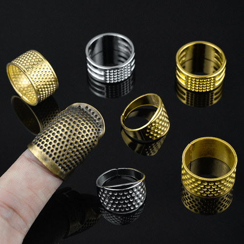 家用护指顶针器手工手缝十字绣防扎指套可调节活动顶针箍缝纫工具