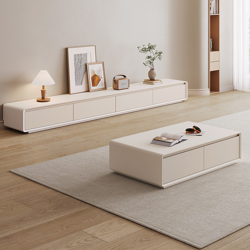 蓝色理想现代简约白色实木电视柜茶几组合落地小户型储物客厅家具,住宅家具,茶几+电视柜,淘宝优惠券,粉丝福利购,淘宝优惠卷