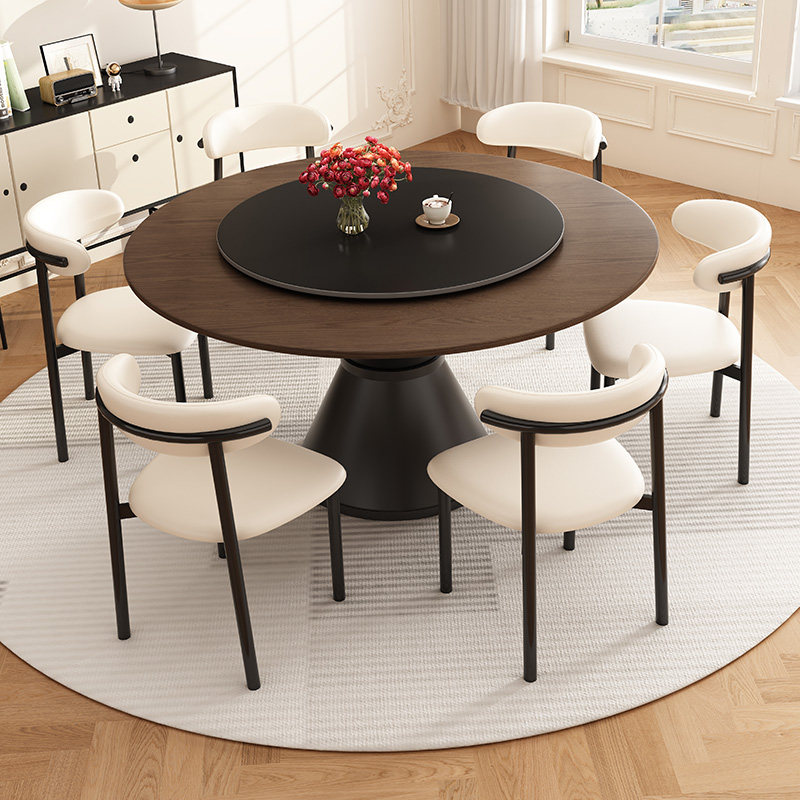 中古风复古实木餐桌椅组合