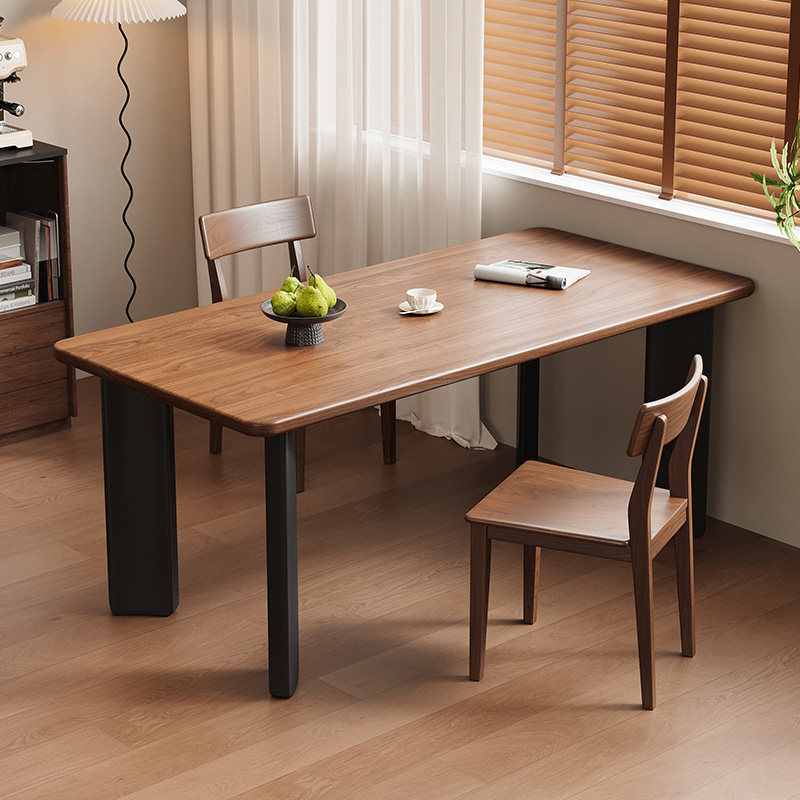 蓝色理想中古黑胡桃岩板餐桌椅组合轻奢长方形高级感家用饭桌,住宅家具,岩板餐桌,淘宝优惠券,粉丝福利购,淘宝优惠卷