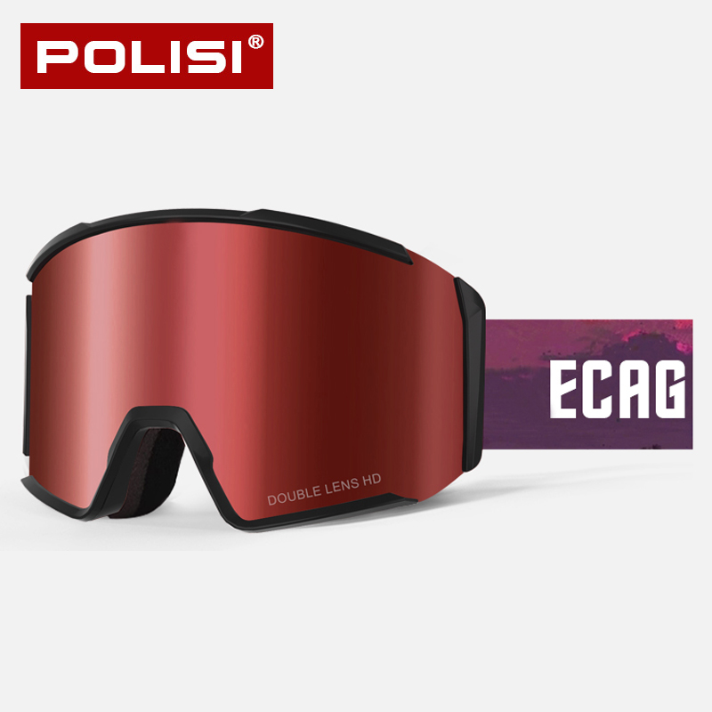 滑雪眼镜双层防雾可卡近视眼镜