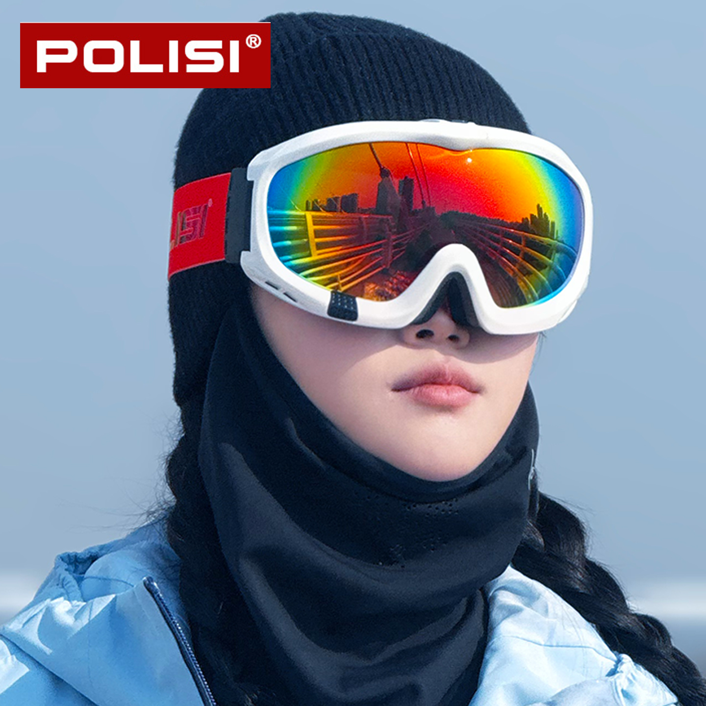 滑雪眼镜双层防雾可卡近视