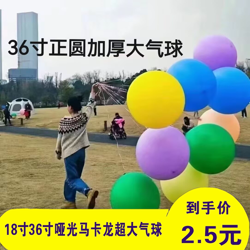 18寸36寸正圆气球大号哑光马卡龙加厚儿童玩具气球公园广场摆摊