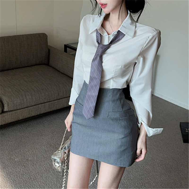 白衬衣女款高级感御姐风职业秋冬轻职场穿搭套装高端气质女神范女