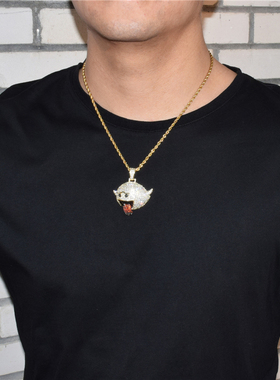 欧美饰品微镶鬼脸项链吊坠