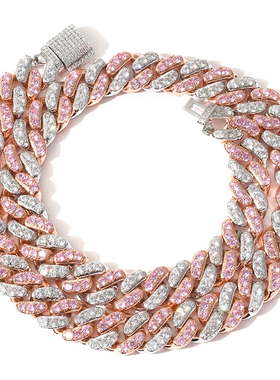 迈阿密满钻锆石古巴链蹦迪情侣