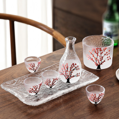 樱花小酒杯玻璃酒具清酒杯温酒器