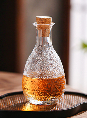 复古白酒分酒器冰露玻璃家用酒壶小酒盅一两酒杯黄酒分酒壶清酒壶