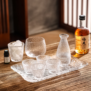 玻璃酒杯家用小酒杯白酒杯黄酒分酒器酒壶酒盅酒具套装 日式 温酒器