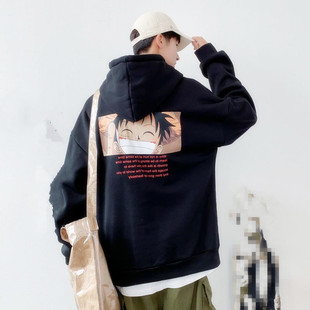 长袖t恤男宽松春秋装上衣服韩版潮流体恤帅气卫衣潮牌休闲连帽衫