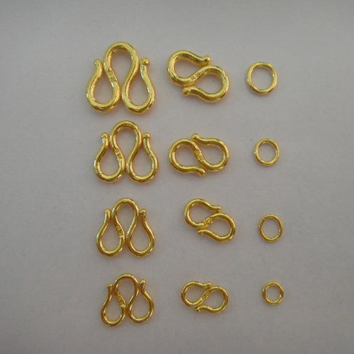 999足金黄金项链扣手链手工